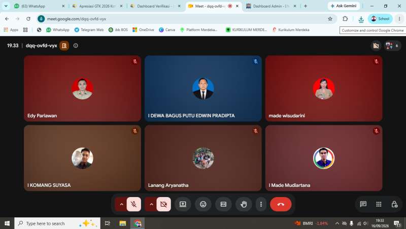 Dokumentasi Vicon Penyamaan Persepsi Juri dan Verifikator Apresiasi GTK Kota Denpasar - 2